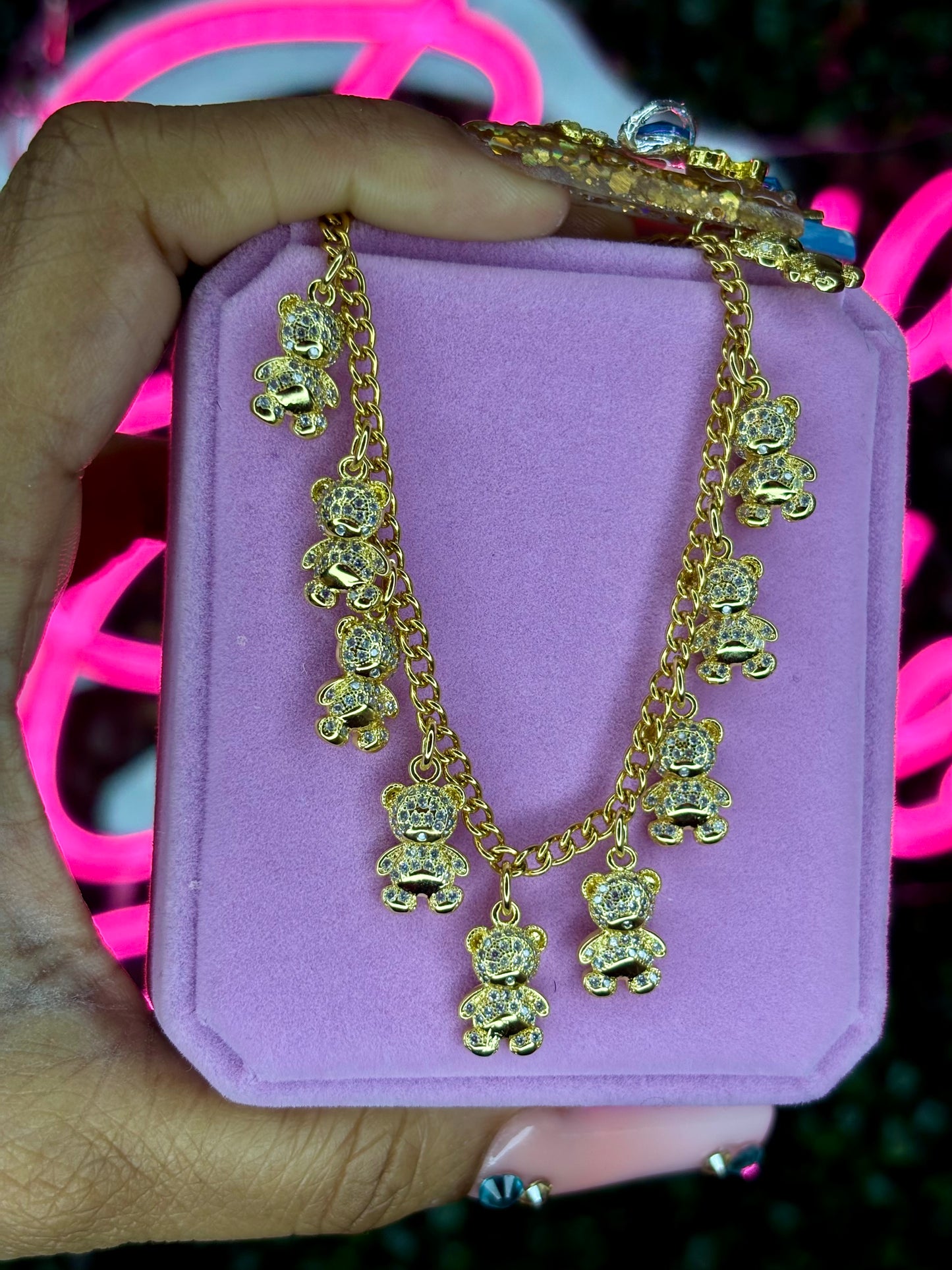 Bracelets | Bling Teddy Bear Charm Bracelet