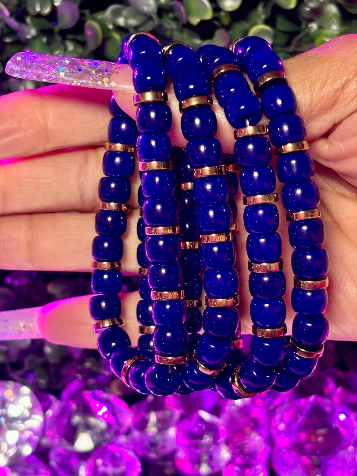 Pulsera con cuentas| Azul real