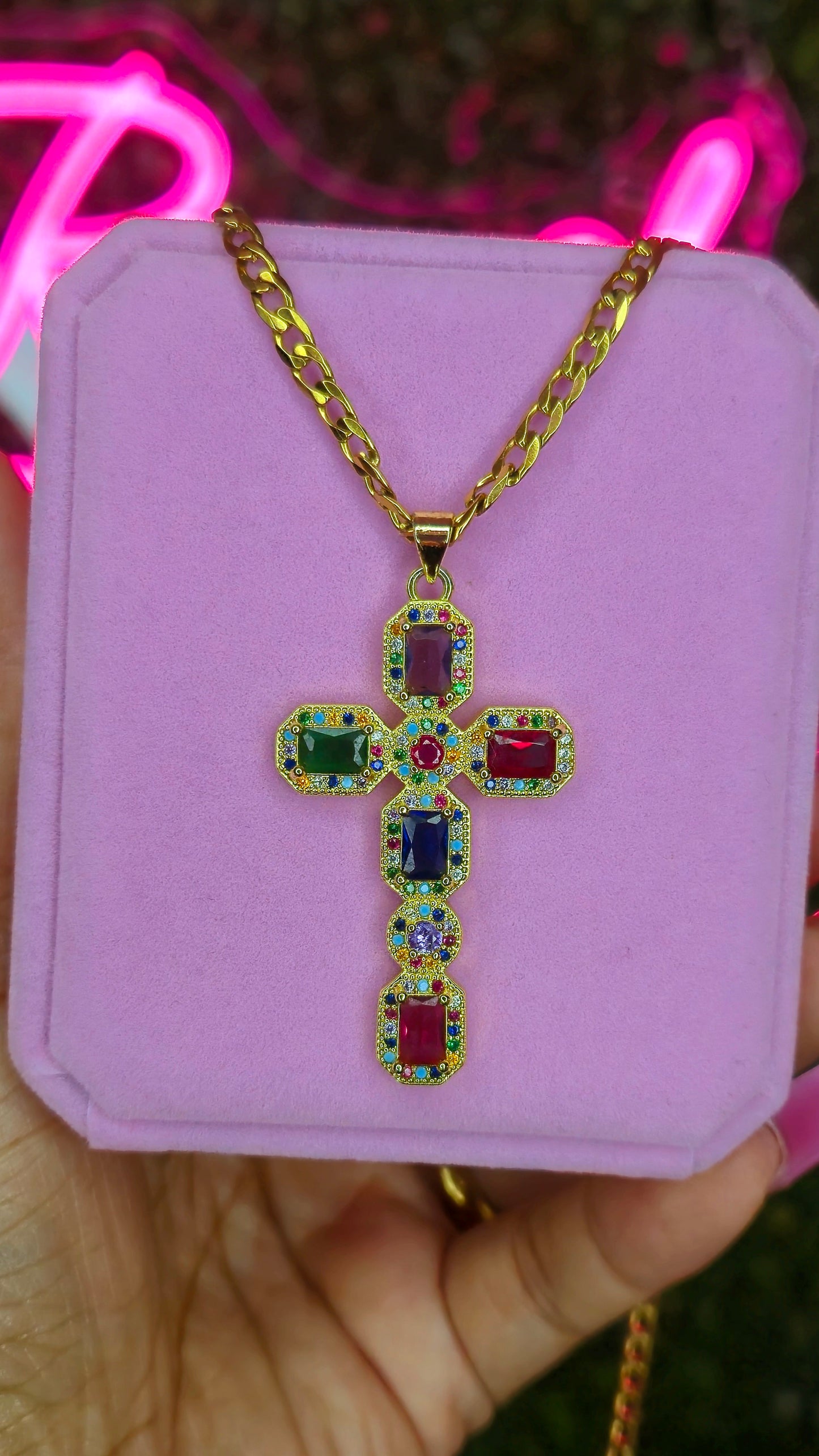 Necklace| Colorful Cross Necklace