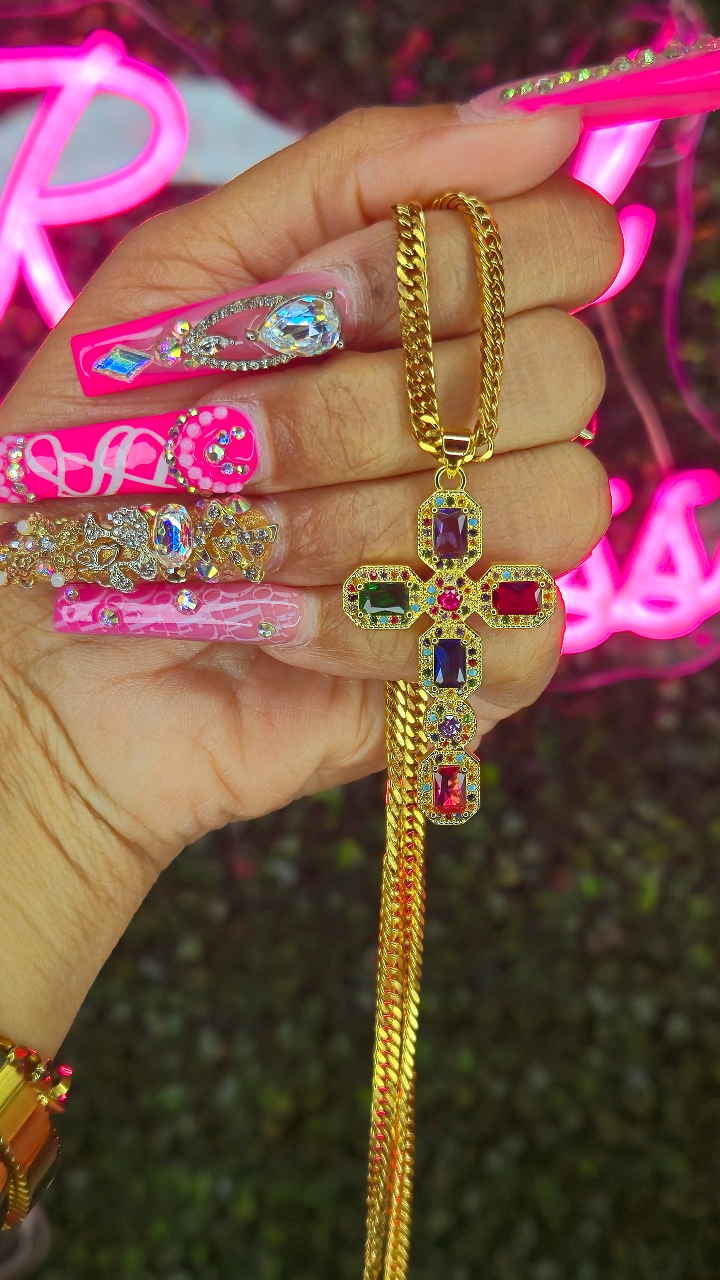 Necklace| Colorful Cross Necklace