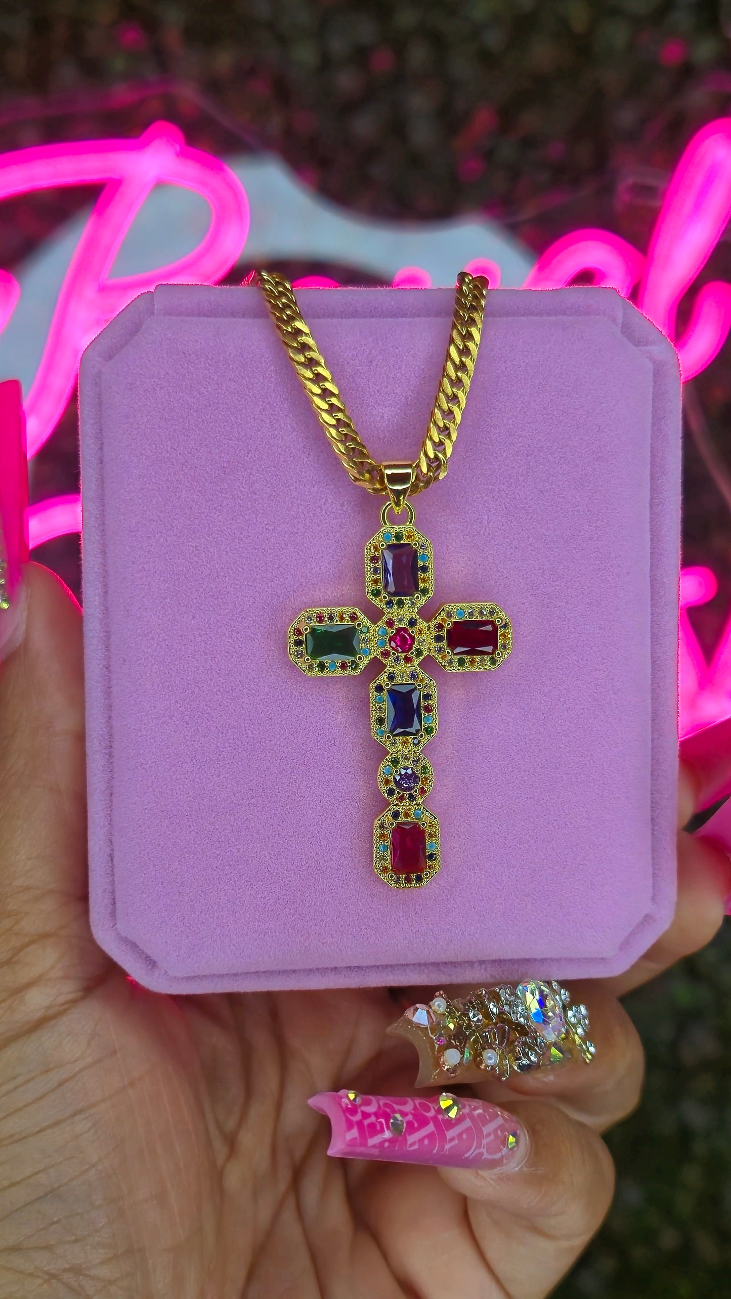 Necklace| Colorful Cross Necklace