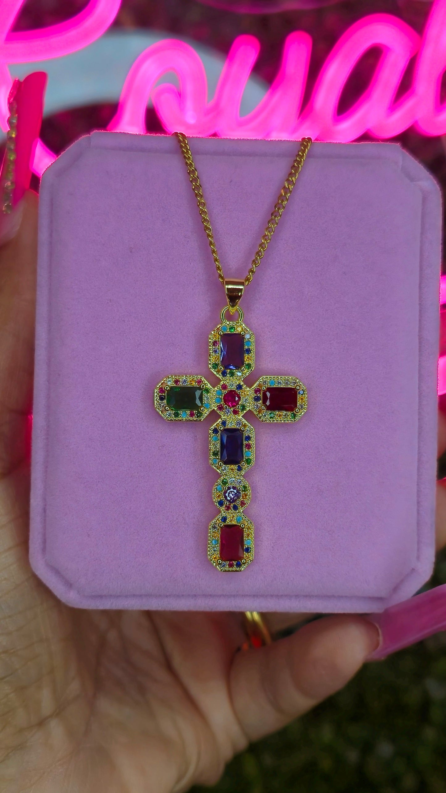 Necklace| Colorful Cross Necklace