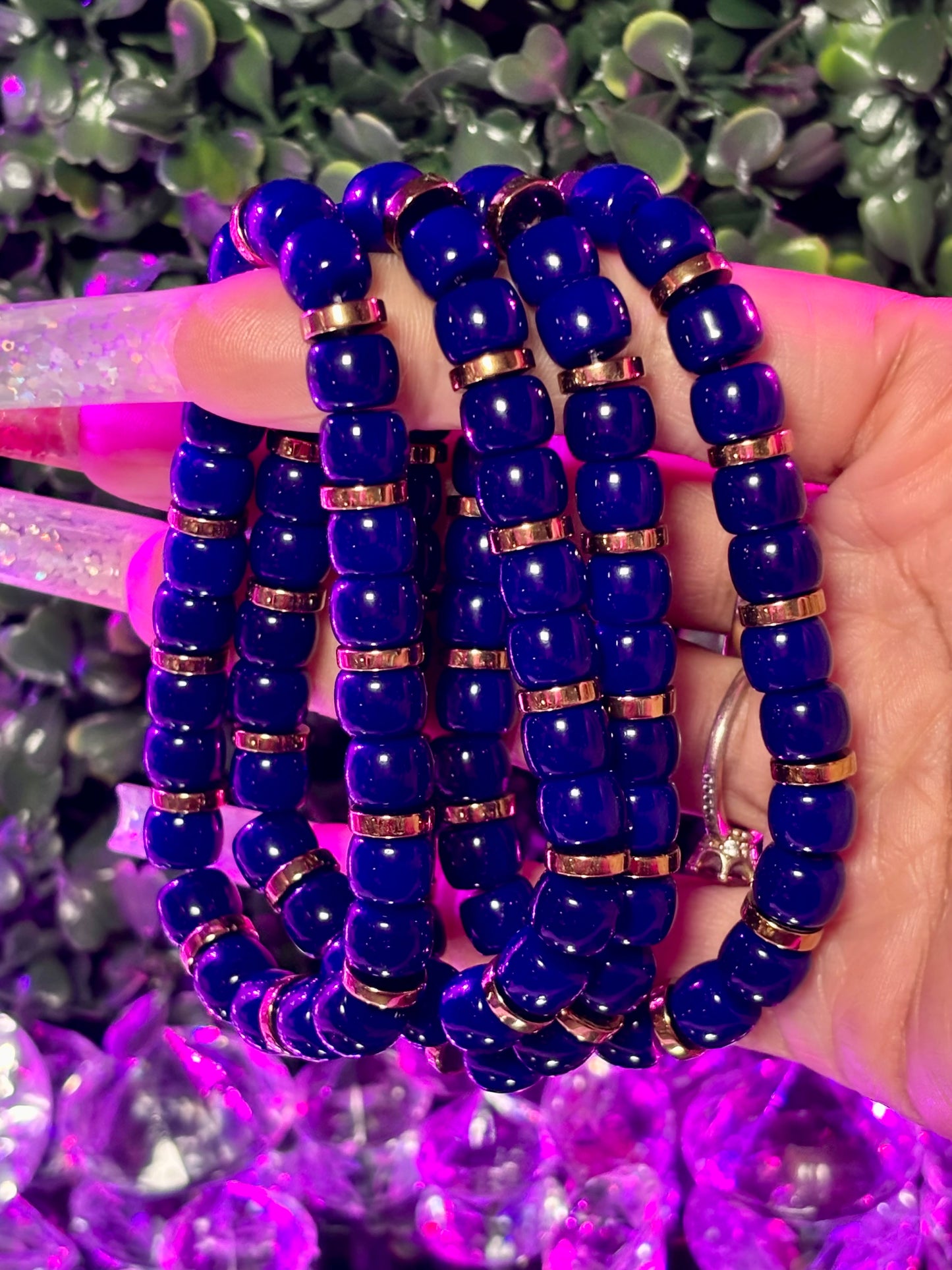 Pulsera con cuentas| Azul real