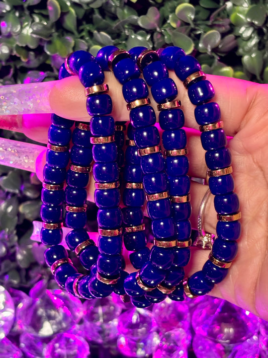 Pulsera con cuentas| Azul real