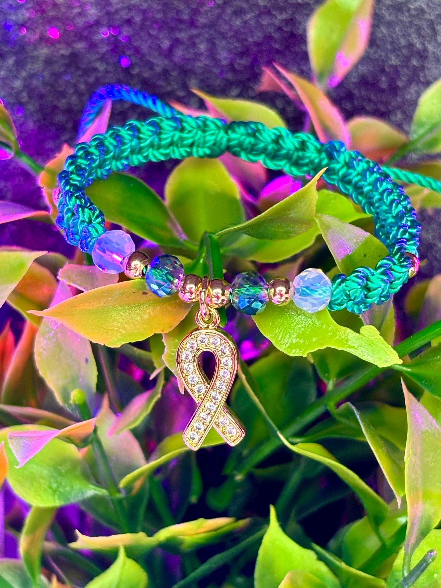 Macrame | Ovarian Cancer Awareness Bracelet