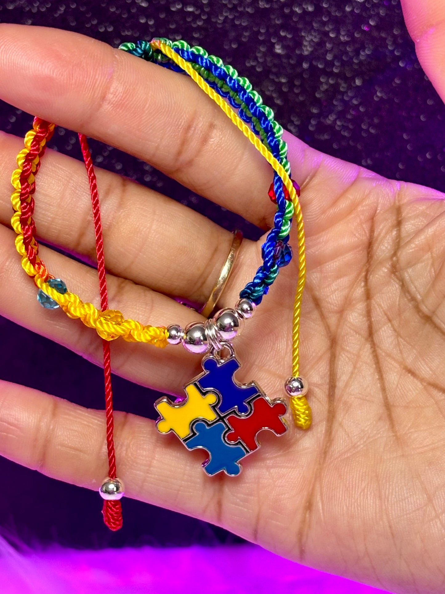 Pulsera de concientización sobre el autismo de Macrame (1 ud.)