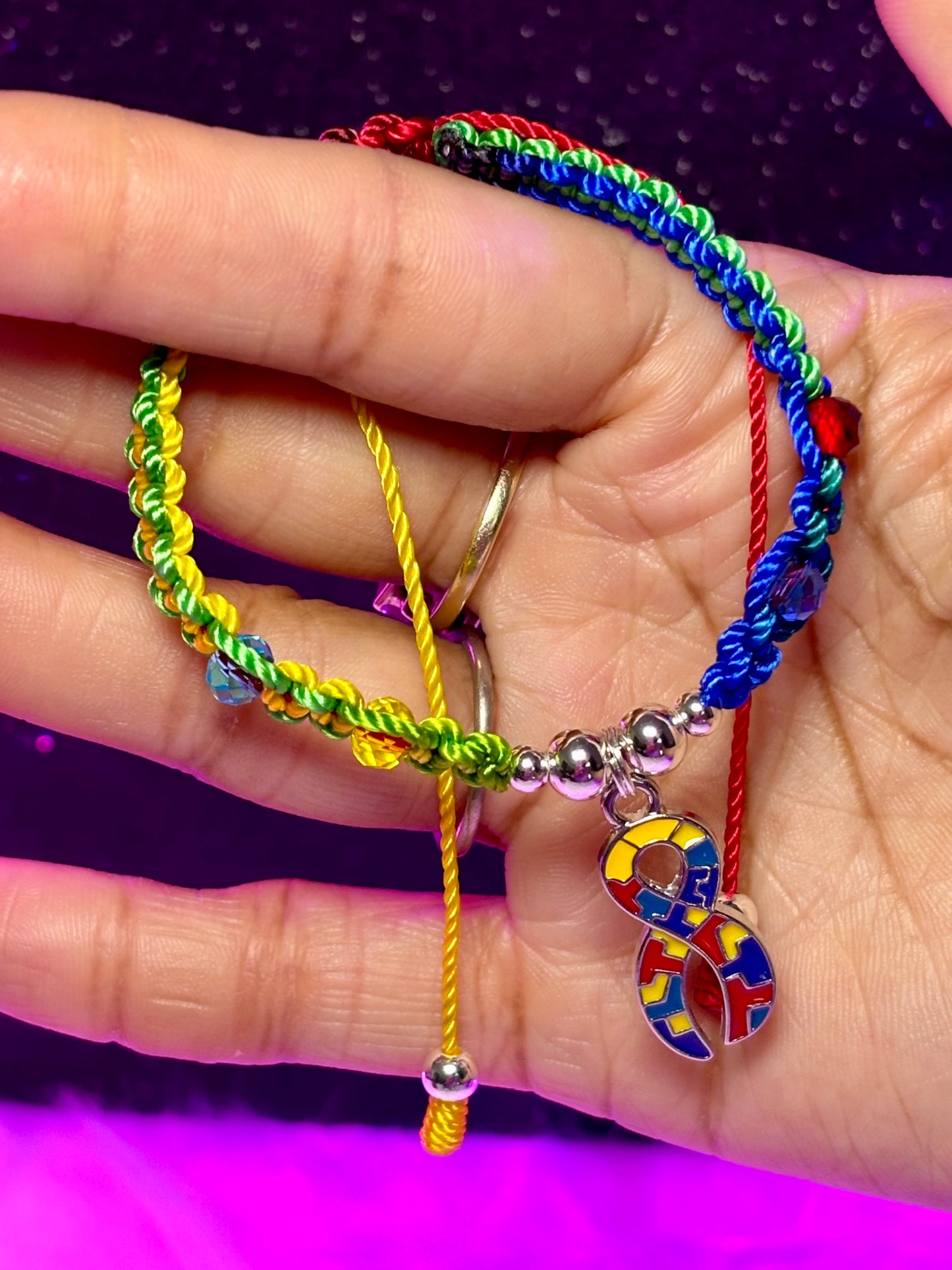 Pulsera de concientización sobre el autismo de Macrame (1 ud.)