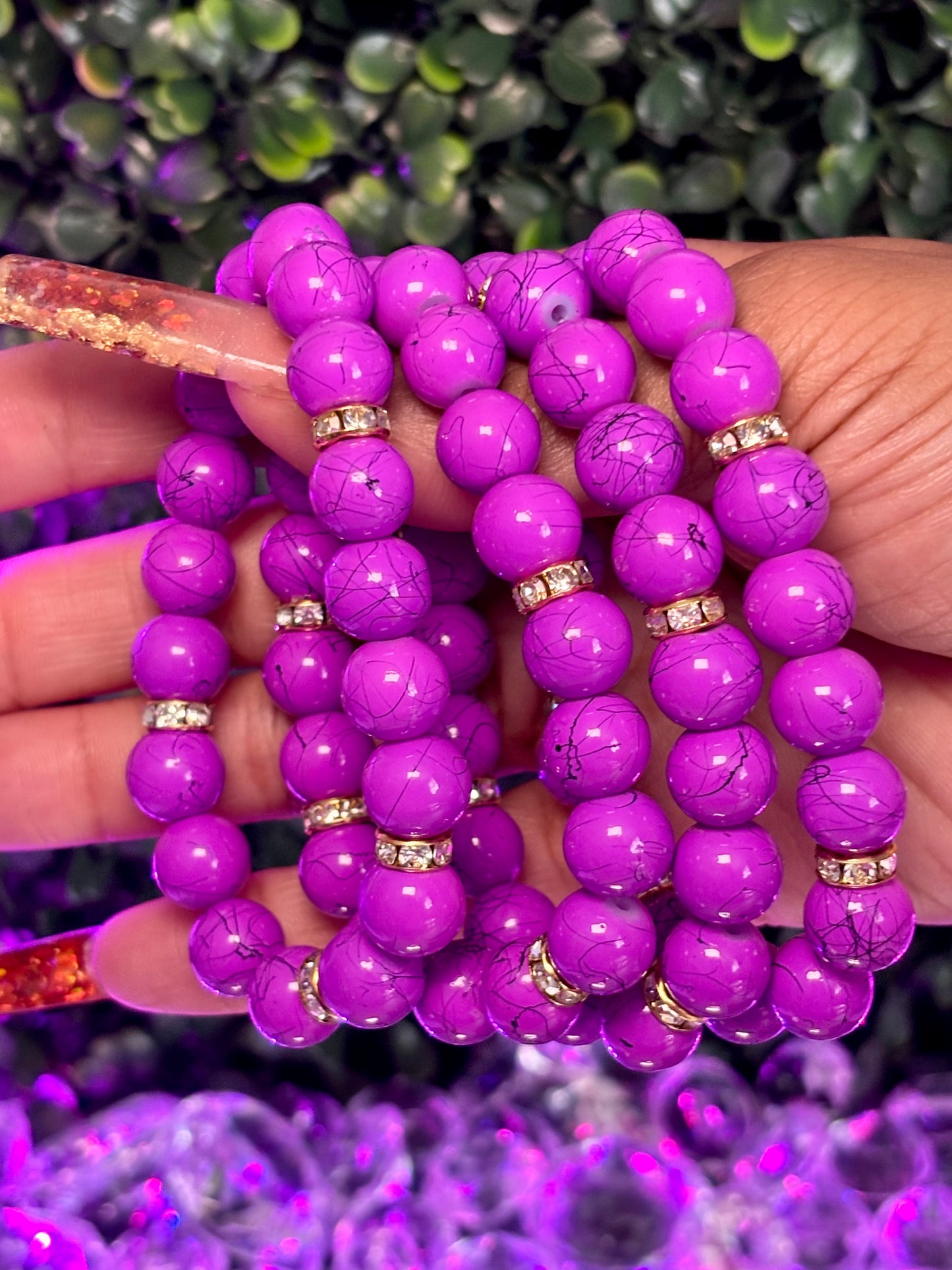 Beaded Bracelet |Purple Kiss