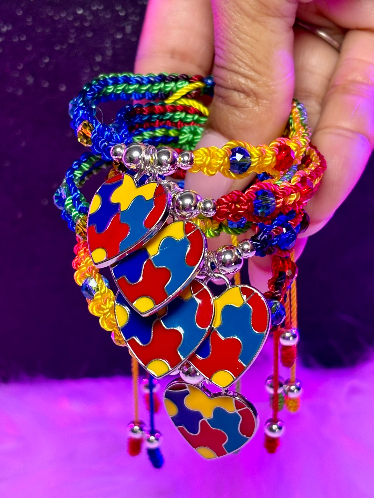 Pulsera de concientización sobre el autismo de Macrame (1 ud.)