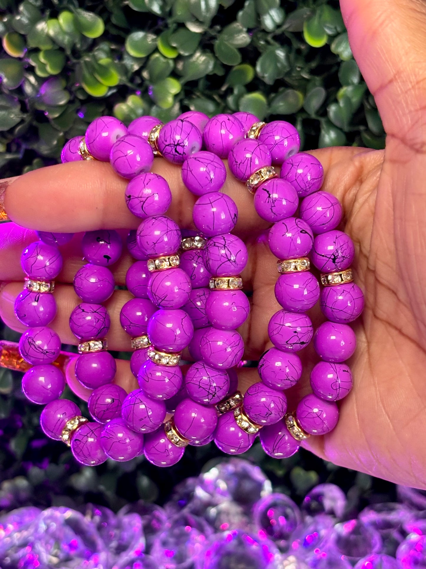 Beaded Bracelet |Purple Kiss