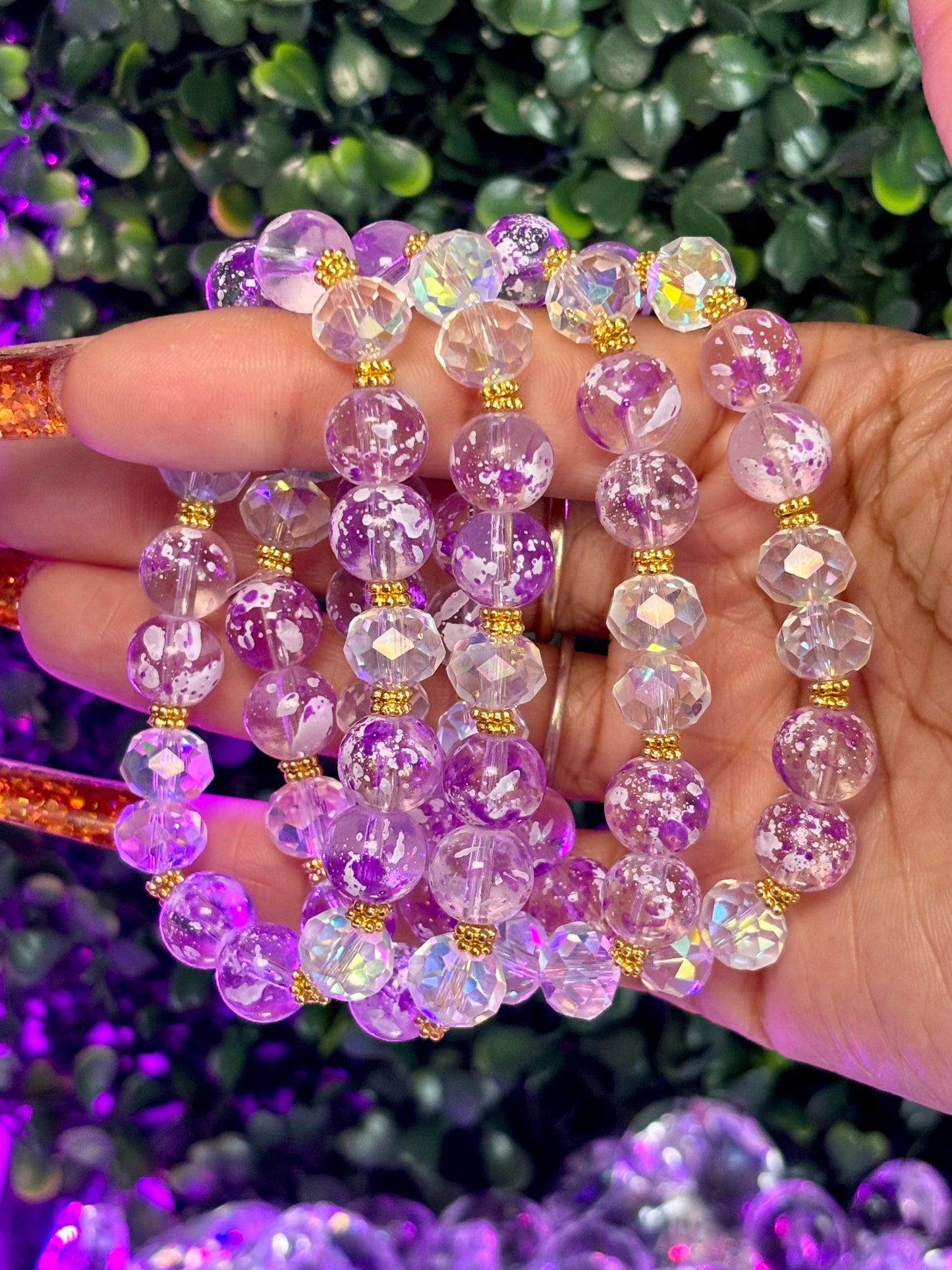 Beaded Bracelet | Purple Diamond