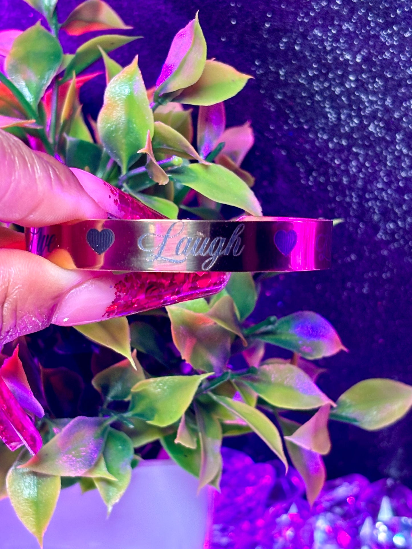 Engrave | Live Laugh Love Cuff Bracelet