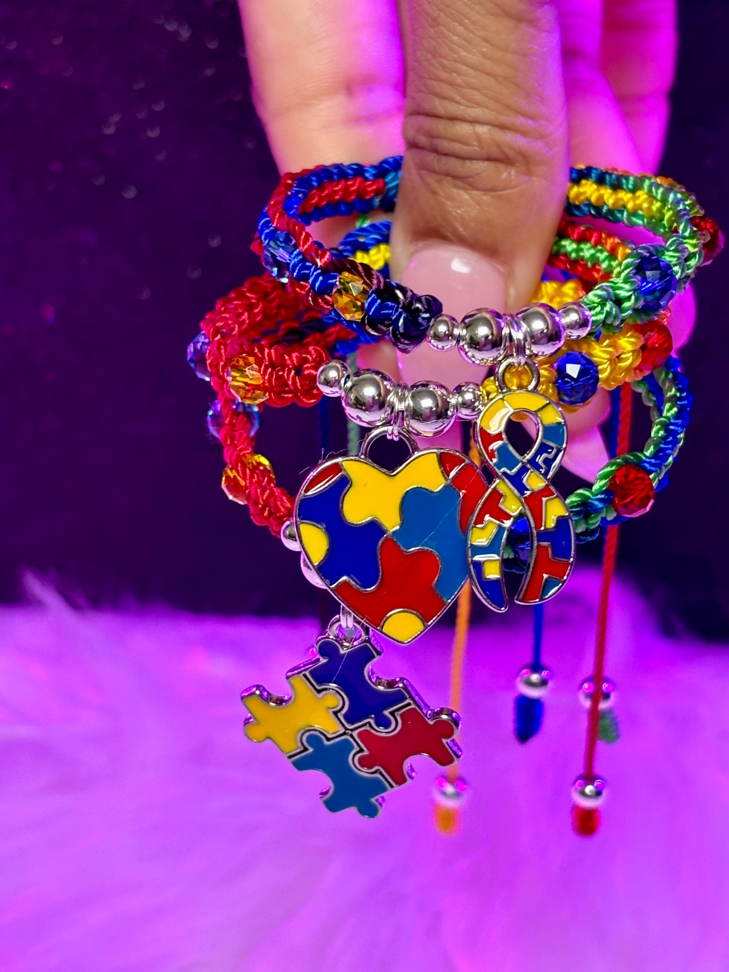 Pulsera de concientización sobre el autismo de Macrame (1 ud.)