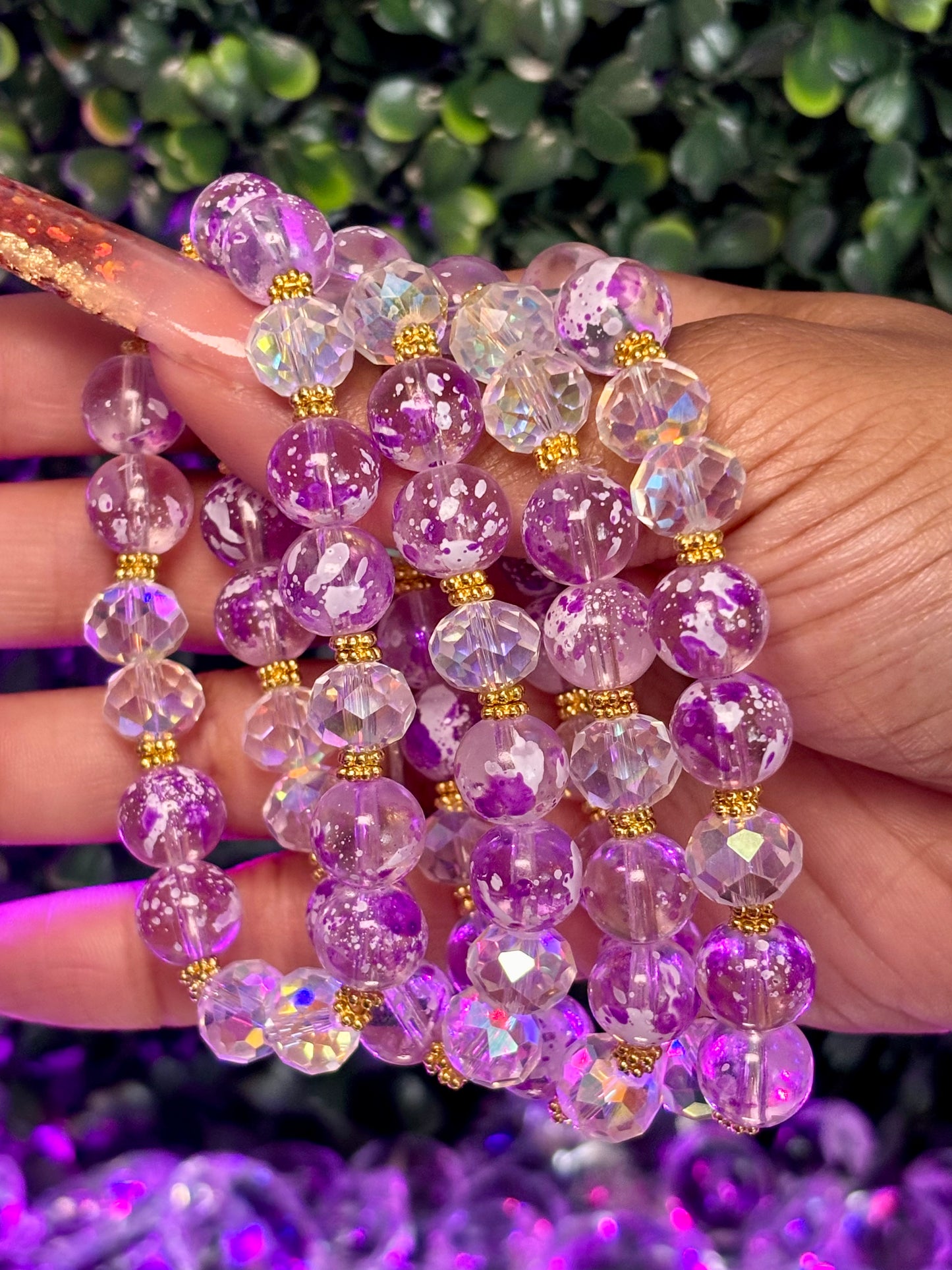 Beaded Bracelet | Purple Diamond