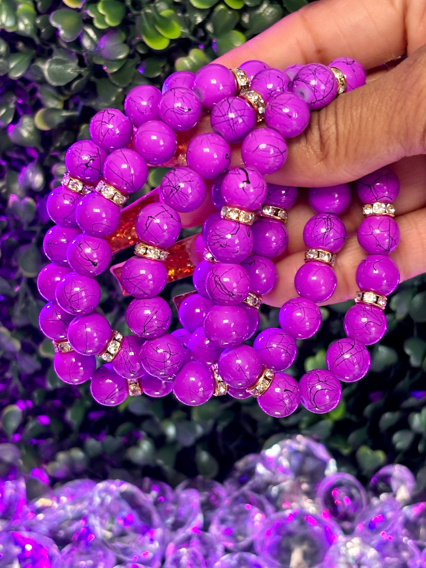 Beaded Bracelet |Purple Kiss