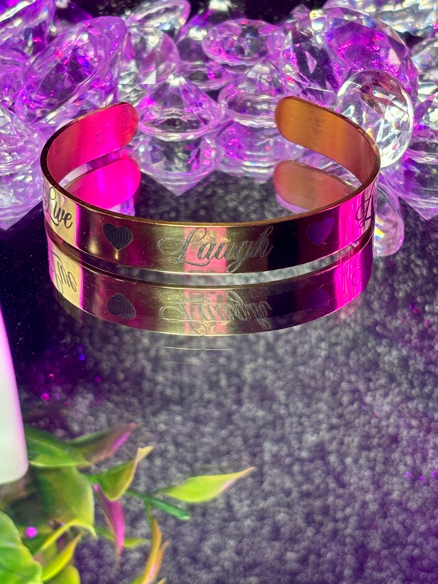 Engrave | Live Laugh Love Cuff Bracelet