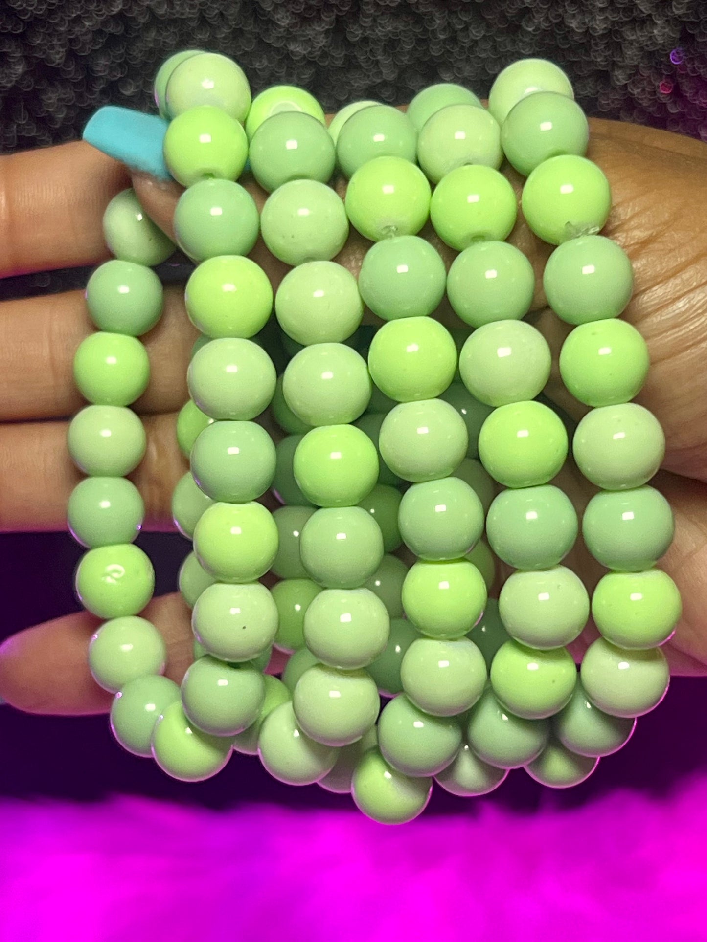 Pulsera con cuentas de melón y pepino (1 pieza)