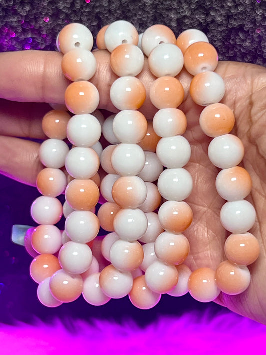 Peaches and Cream Beaded Bracelet (1pc)