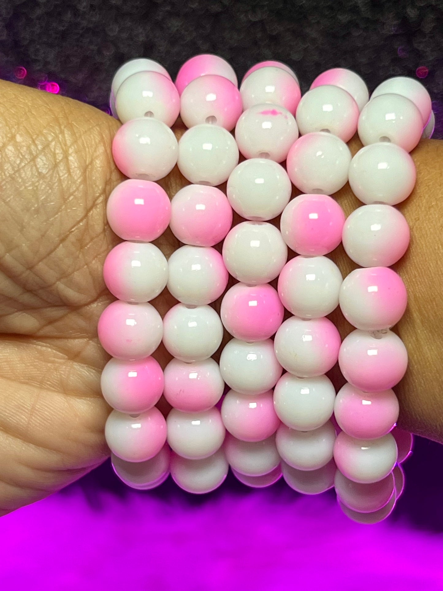 Pulsera de cuentas de dama rosa (1 pieza)