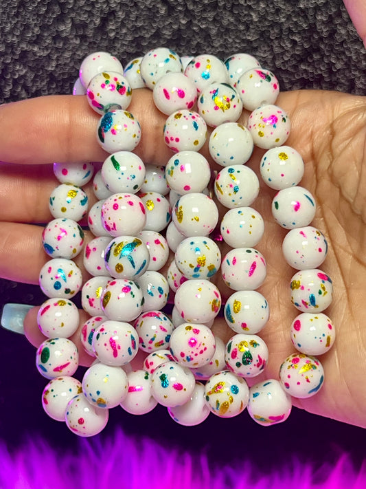 Pulsera con cuentas de pastel de confeti (1 pieza)