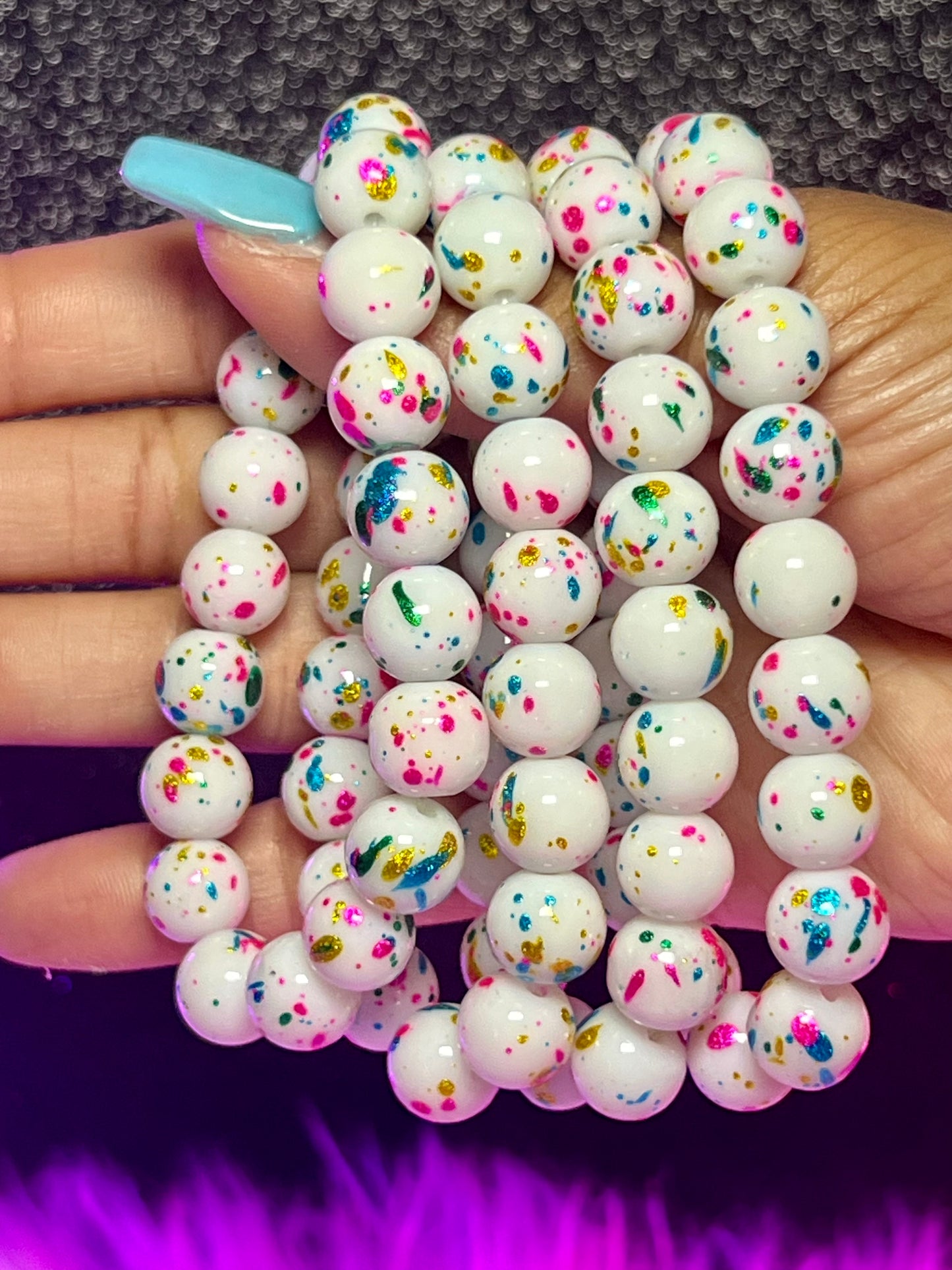 Pulsera con cuentas de pastel de confeti (1 pieza)