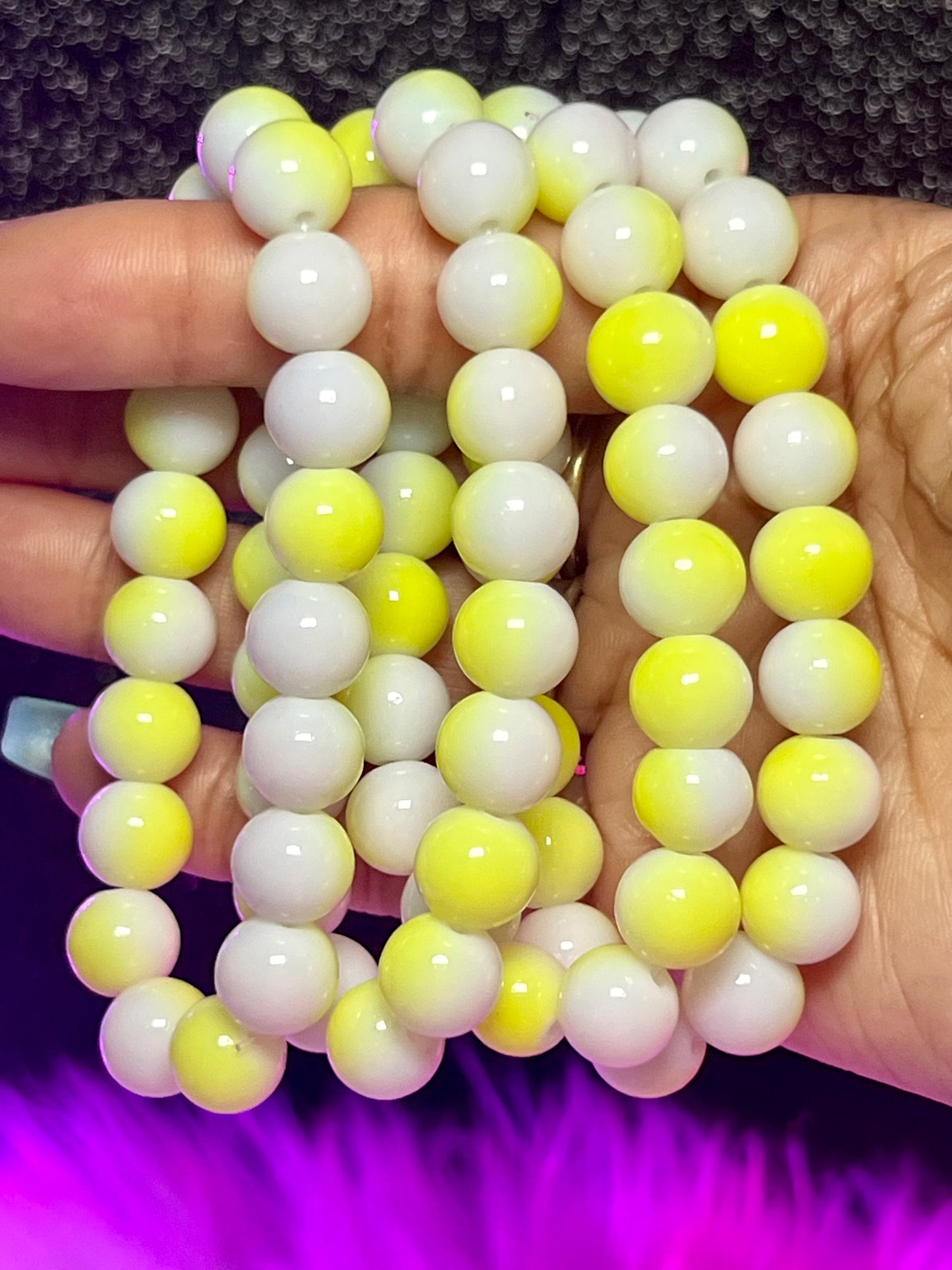 Lemon Pound Cake Beaded Bracelet (1pc)