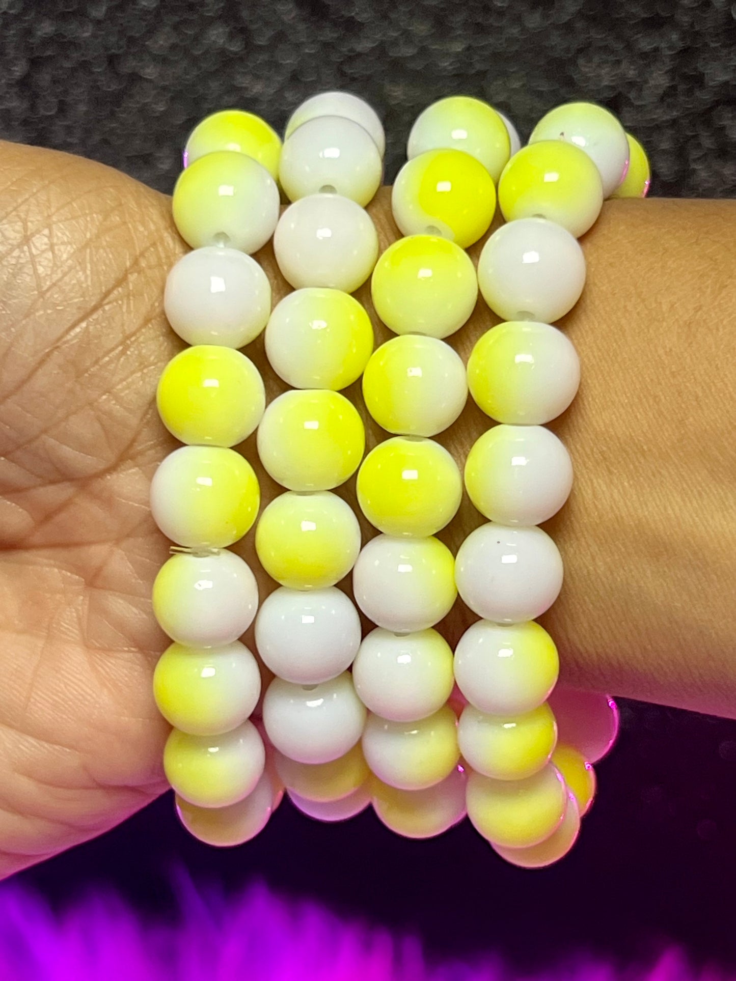 Lemon Pound Cake Beaded Bracelet (1pc)