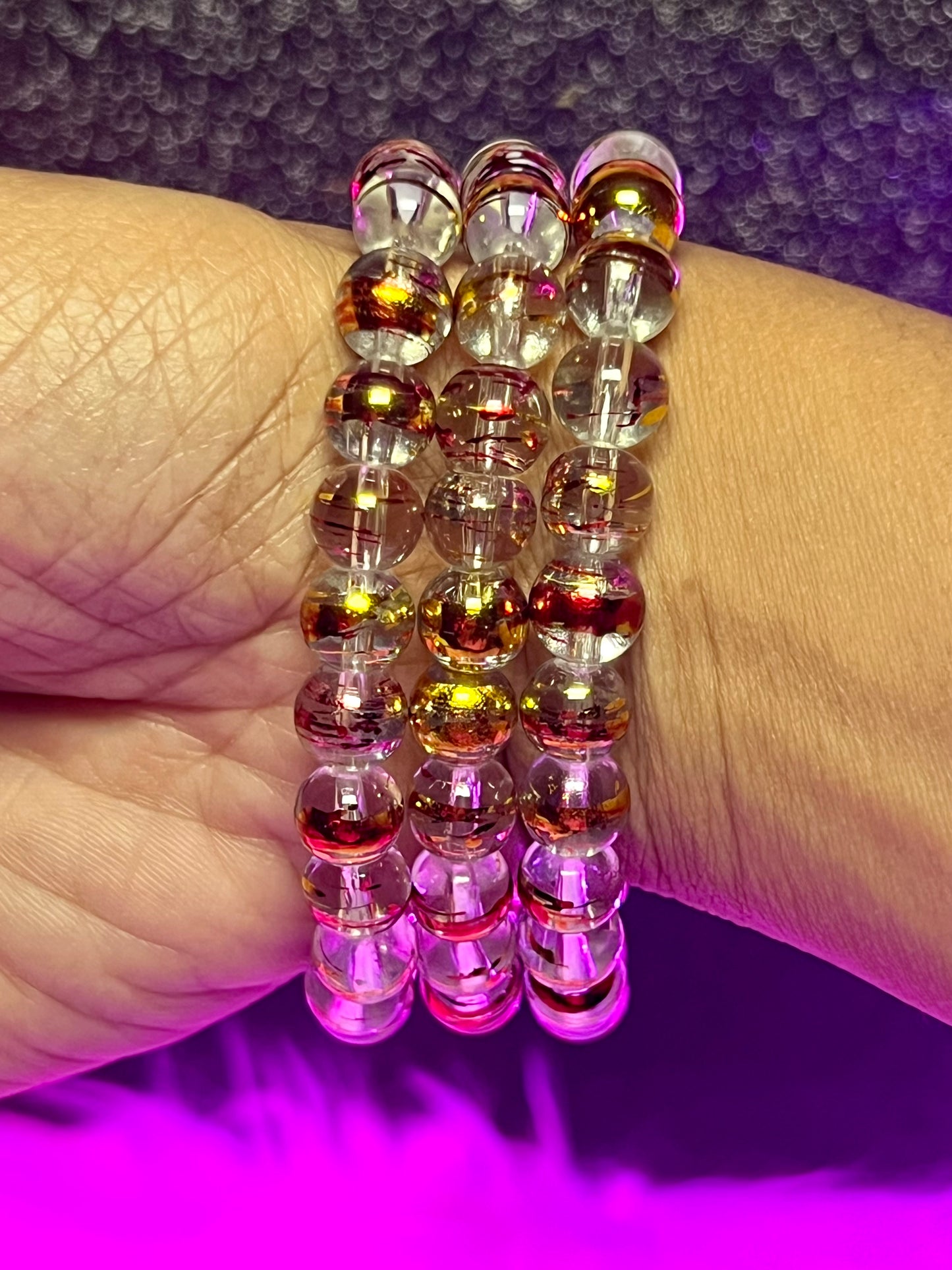 Pulsera con cuentas de cebra dorada (1 pieza)