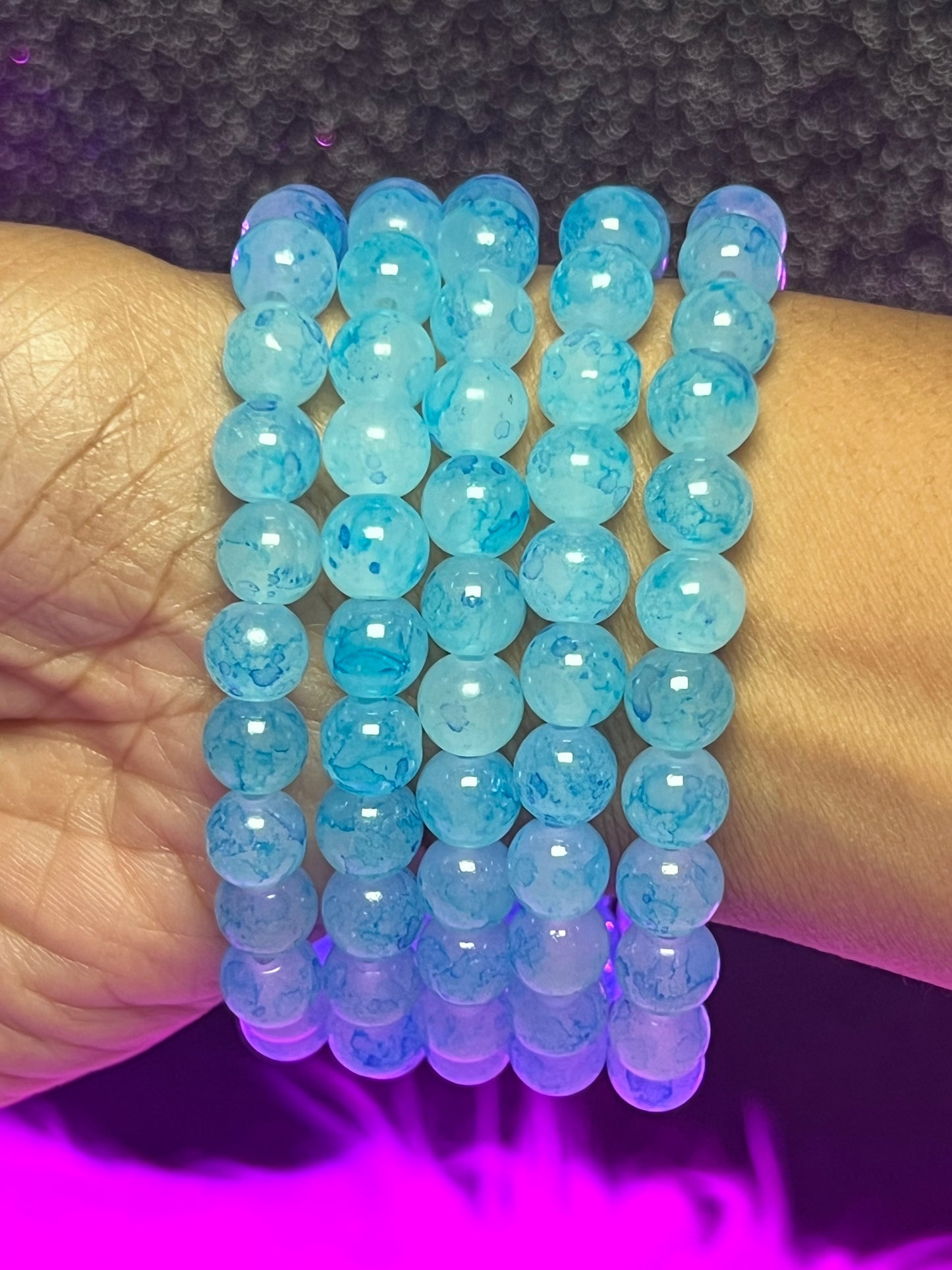 Pulsera de cuentas de arena azul (1 pieza)