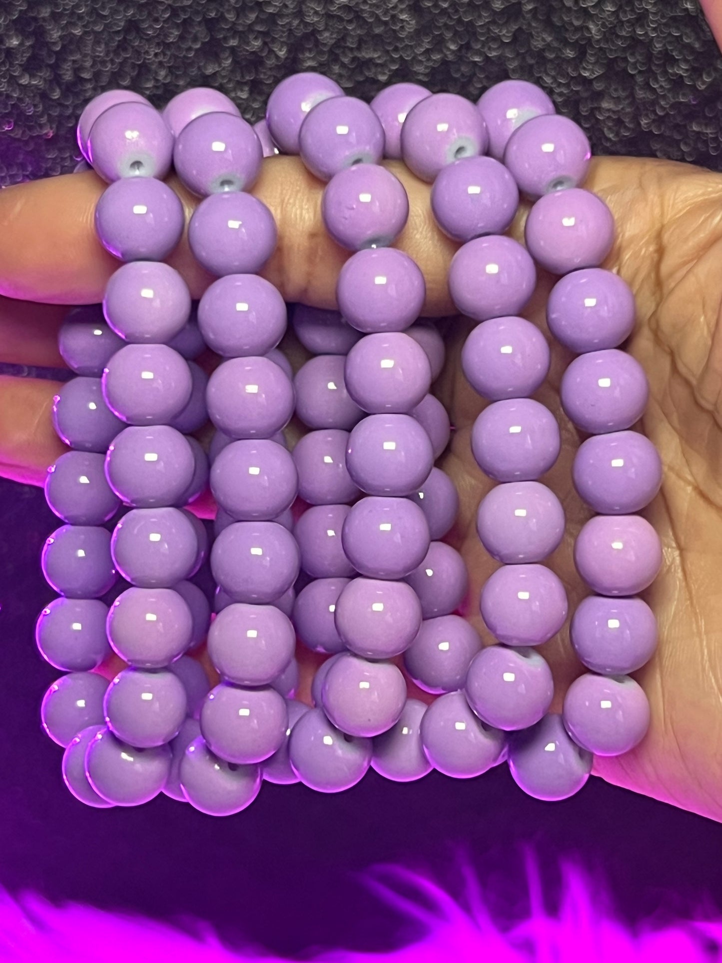 Purple Orchid Beaded Bracelet (1pc)