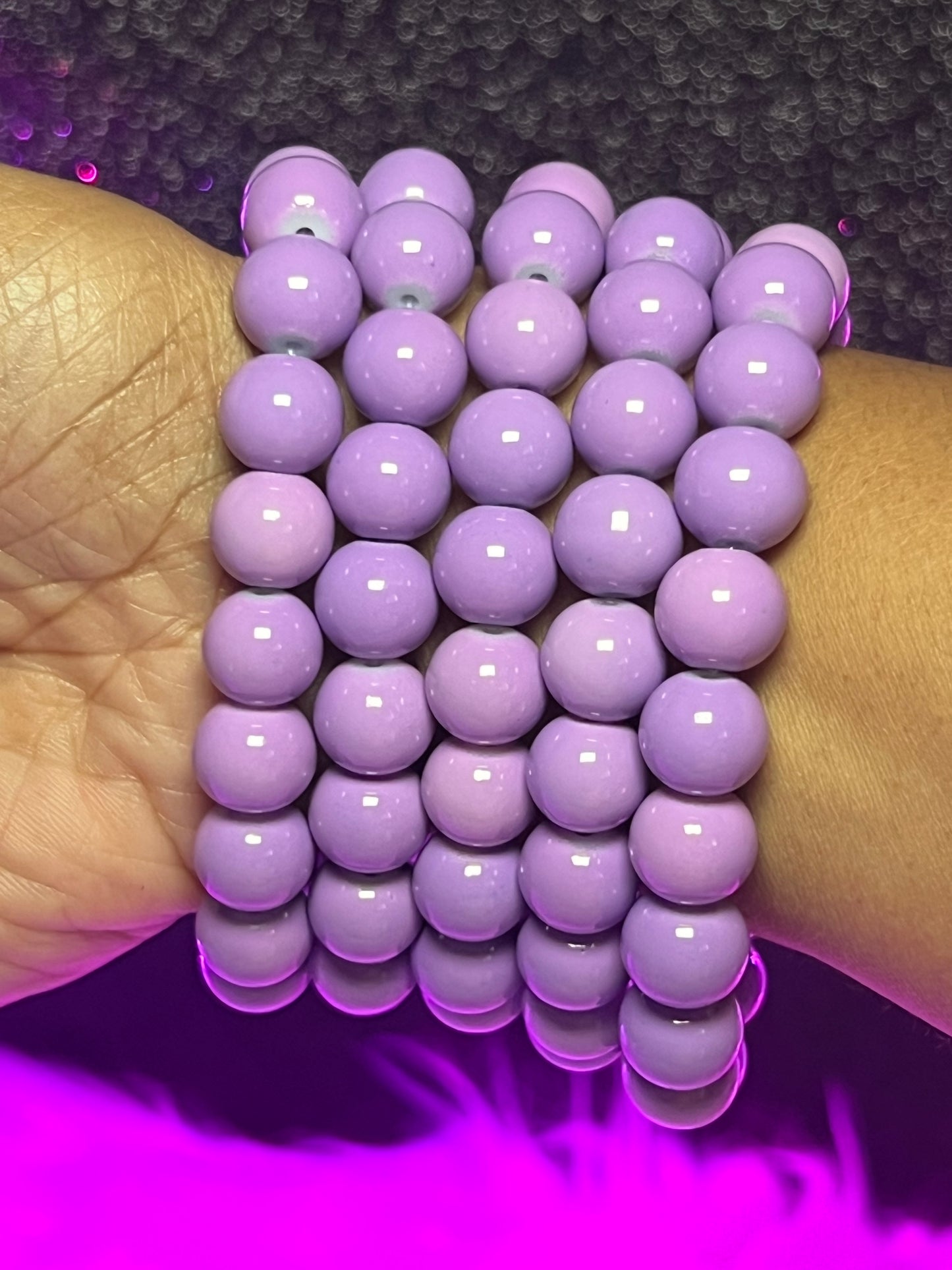 Purple Orchid Beaded Bracelet (1pc)