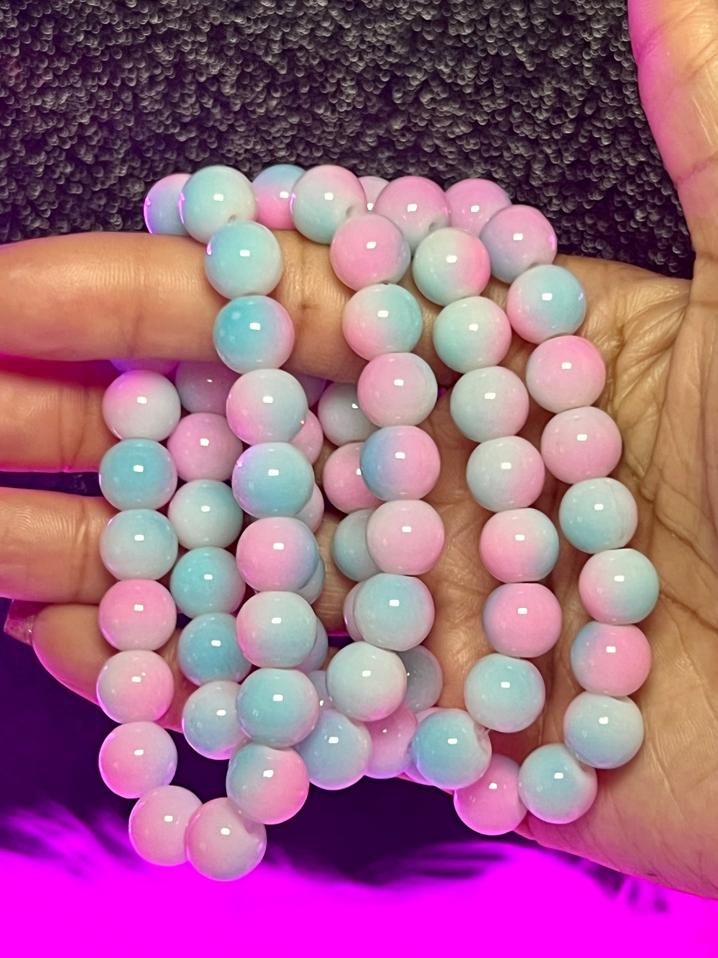 Cotton Candy Clouds Beaded Bracelet (1pc)