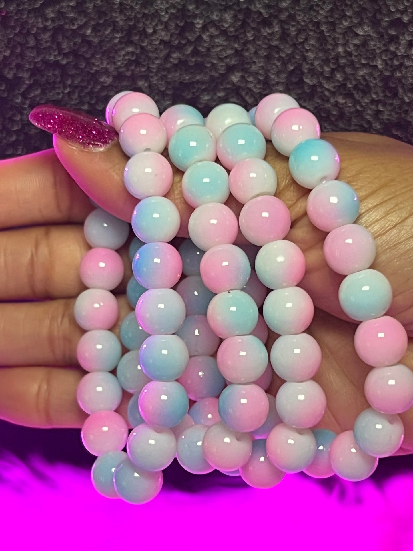 Cotton Candy Clouds Beaded Bracelet (1pc)