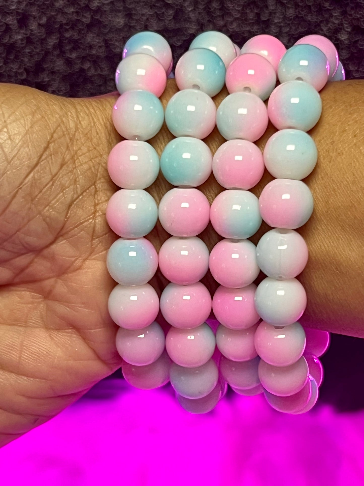 Cotton Candy Clouds Beaded Bracelet (1pc)