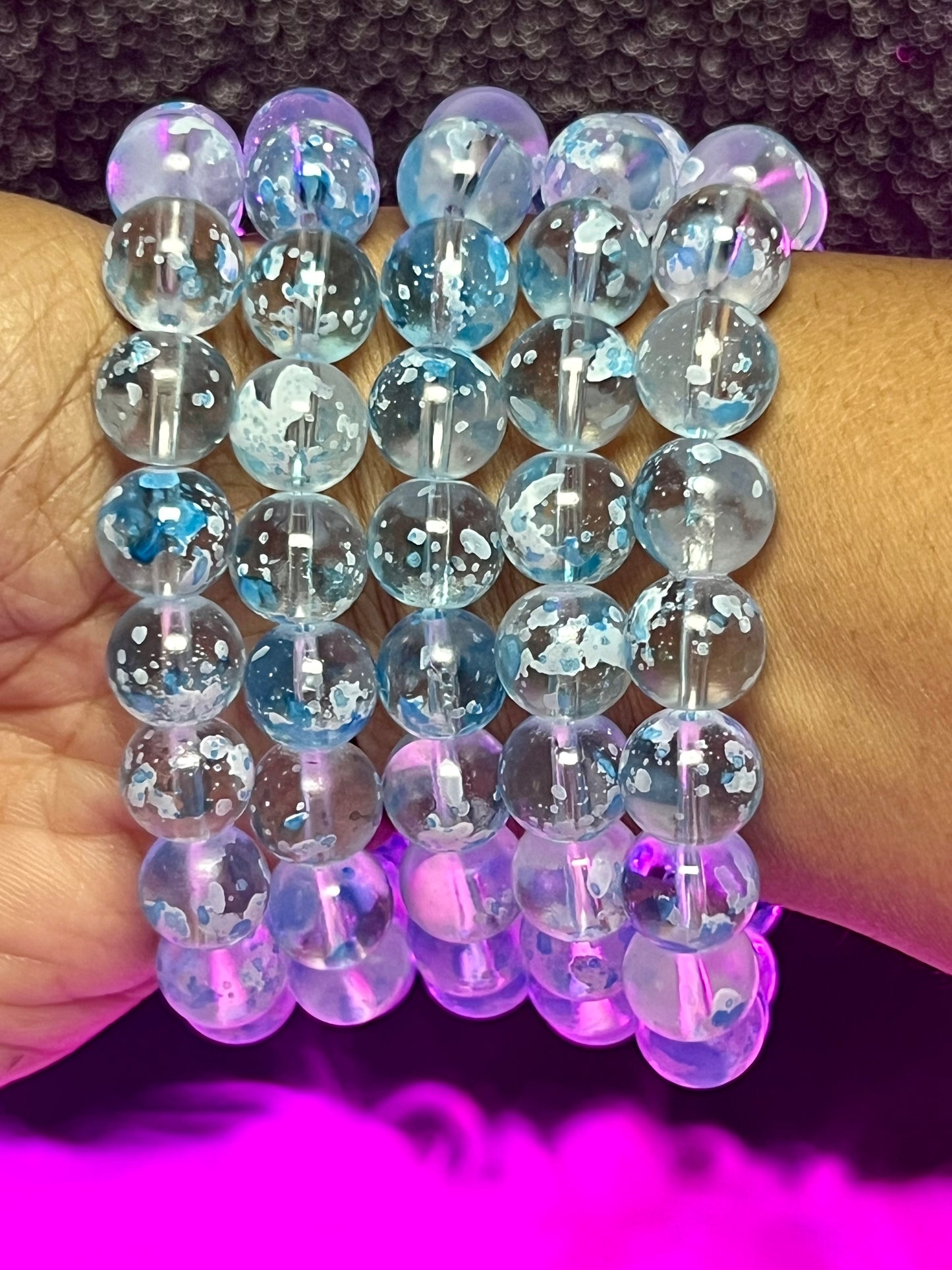 Pulsera de cuentas de aguas azules (1 pieza)