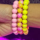 Pink Sunset Beaded Bracelet Set (3pc)