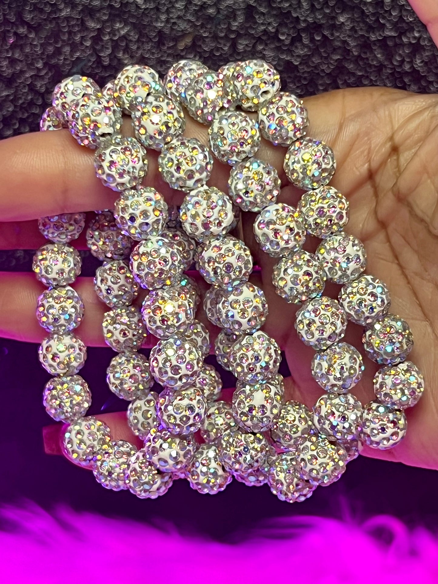 Disco Ball Beaded Bracelet (1pc)