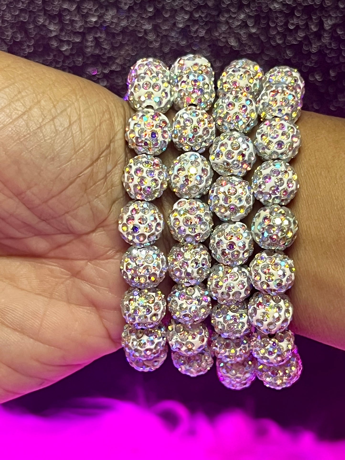 Disco Ball Beaded Bracelet (1pc)