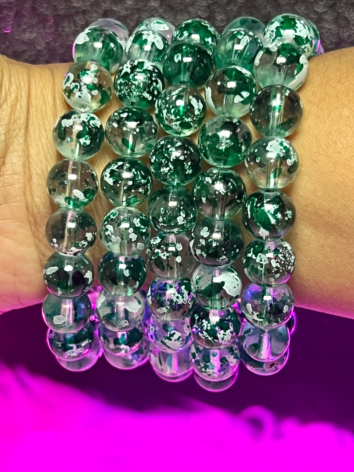 Snowy Evergreen Beaded Bracelet (1pc)