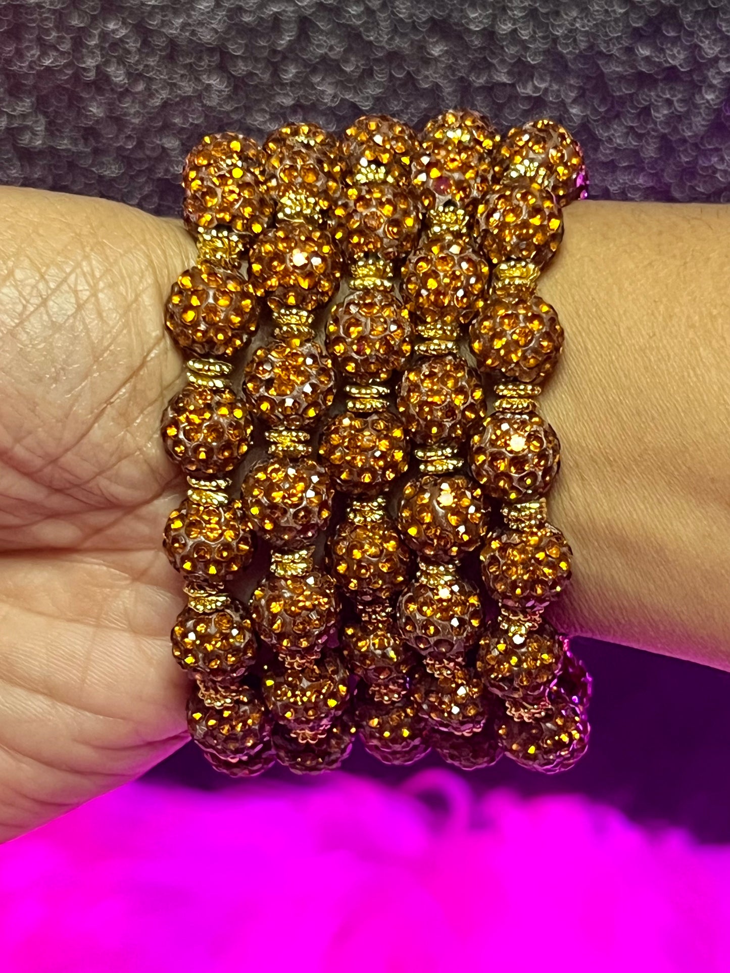 Pulsera con cuentas de café (1 pieza)