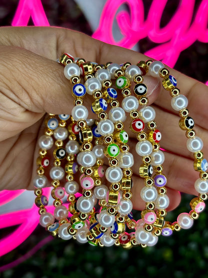 Beaded Bracelets | Evil Eye & Pearls