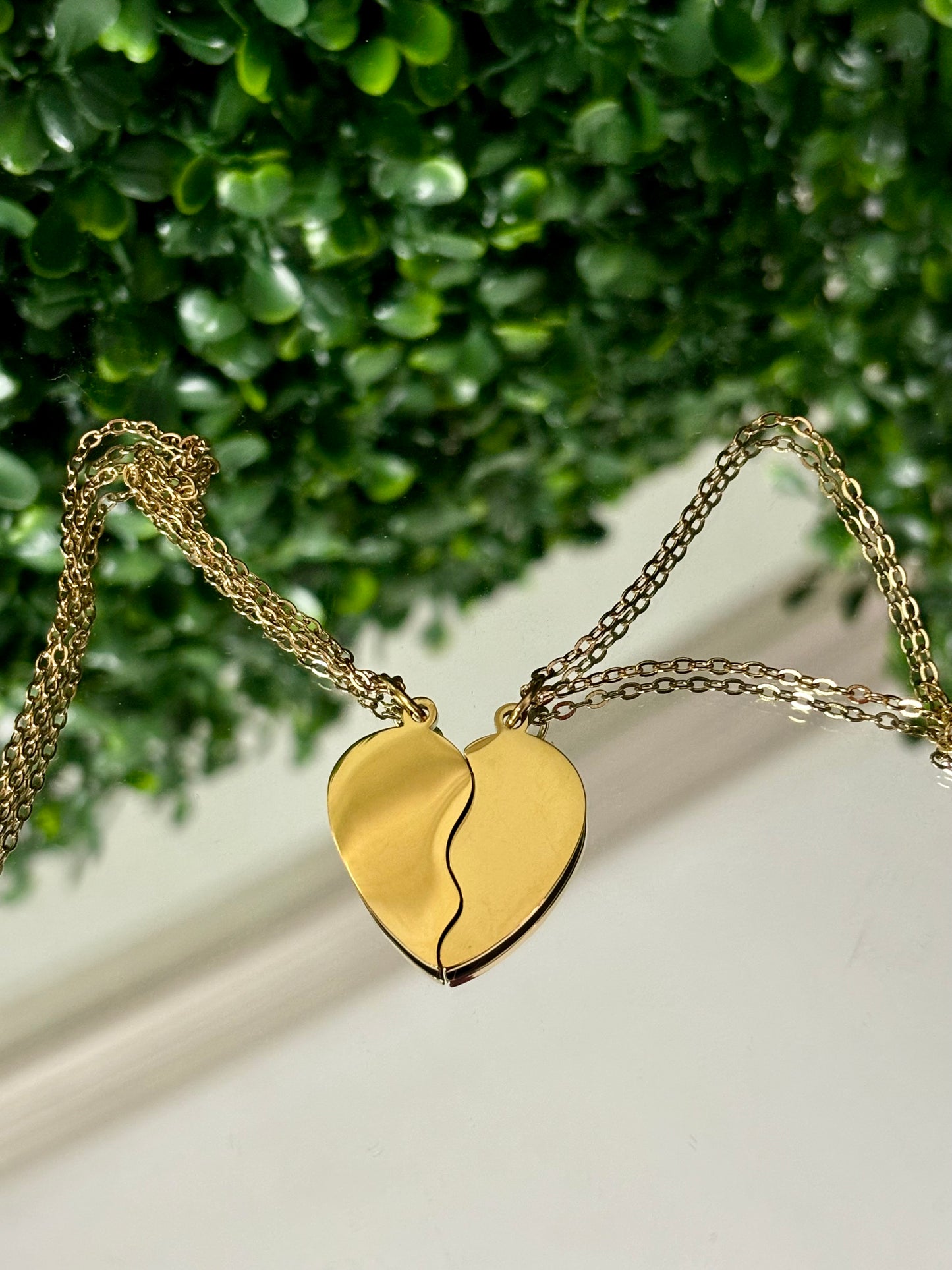 Engrave |Personalize Double Heart BFF/Couple Necklace