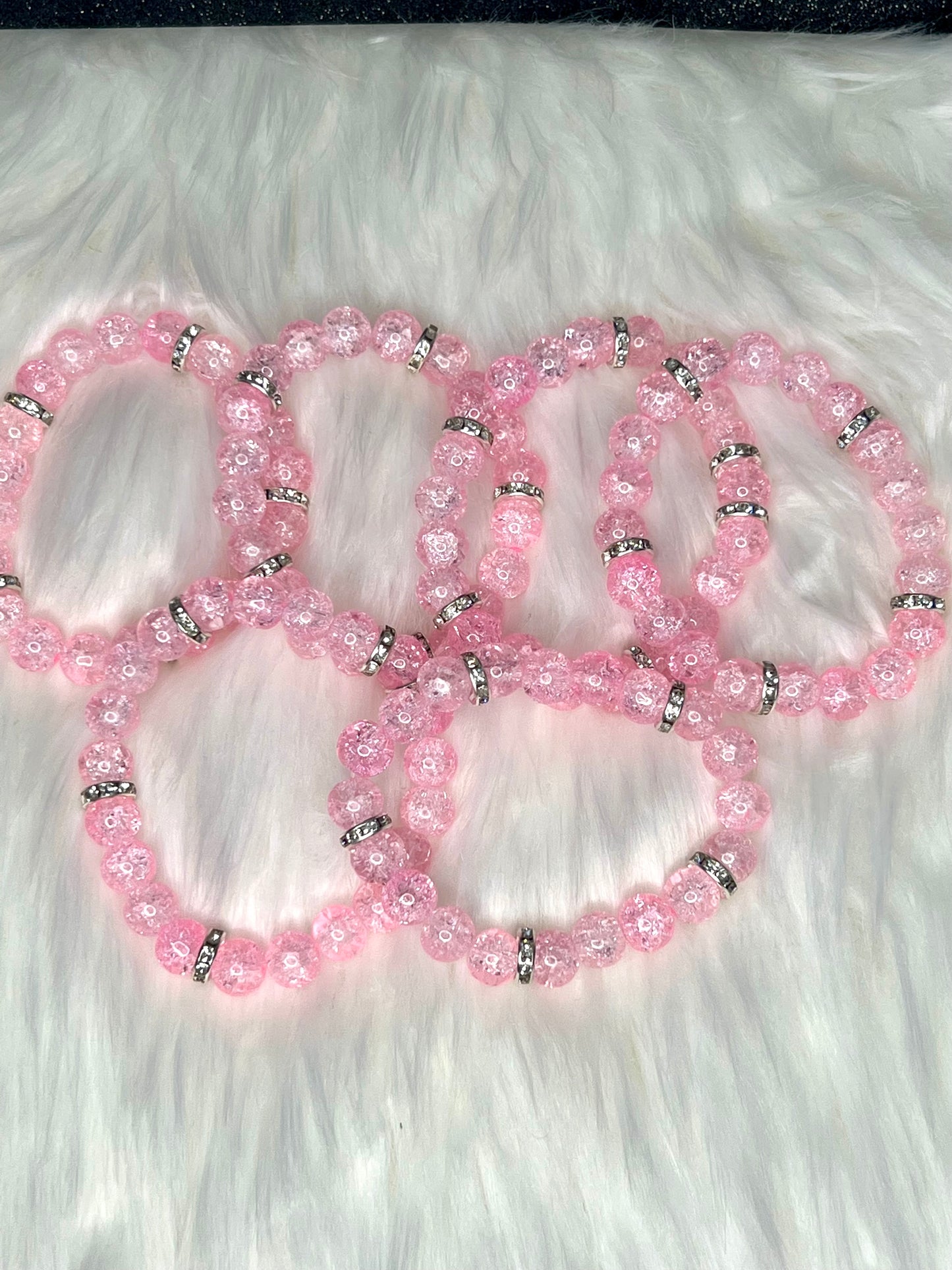 Kitty Poppin Pink Beaded Bracelet