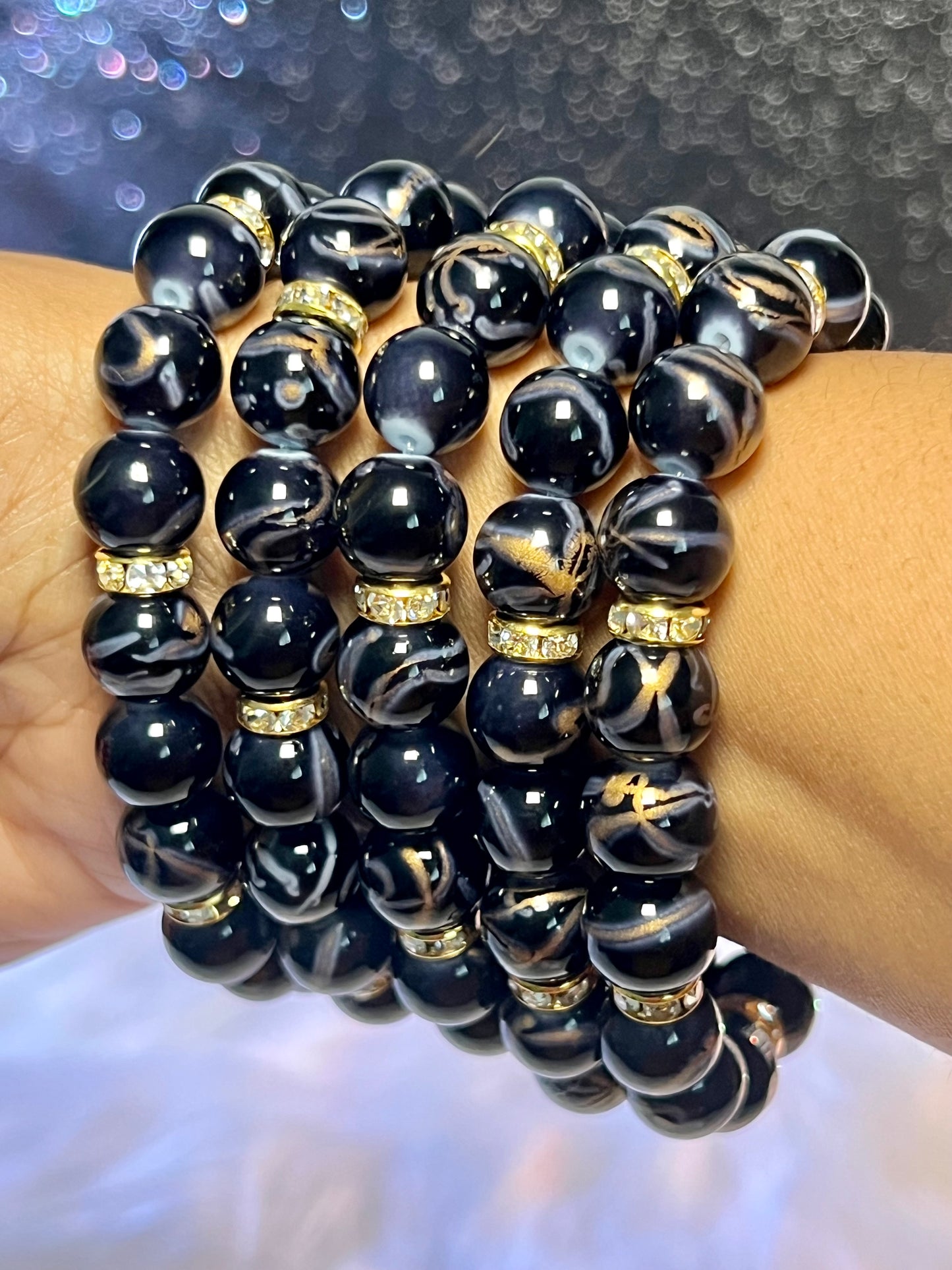 Pulsera de cuentas con rayas de tigre