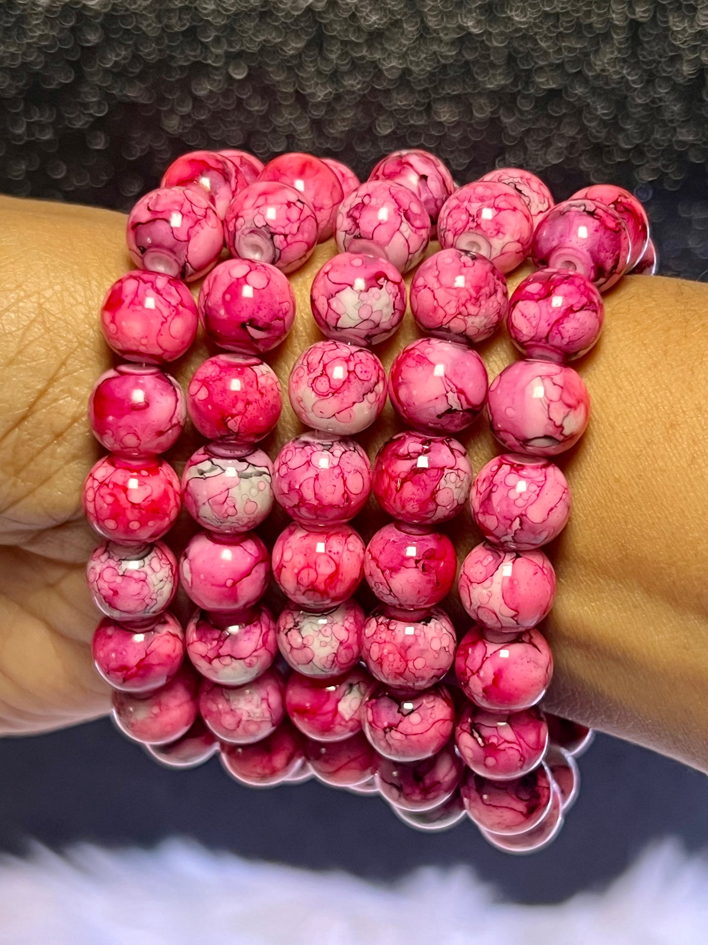 Cranberry Beaded Bracelet