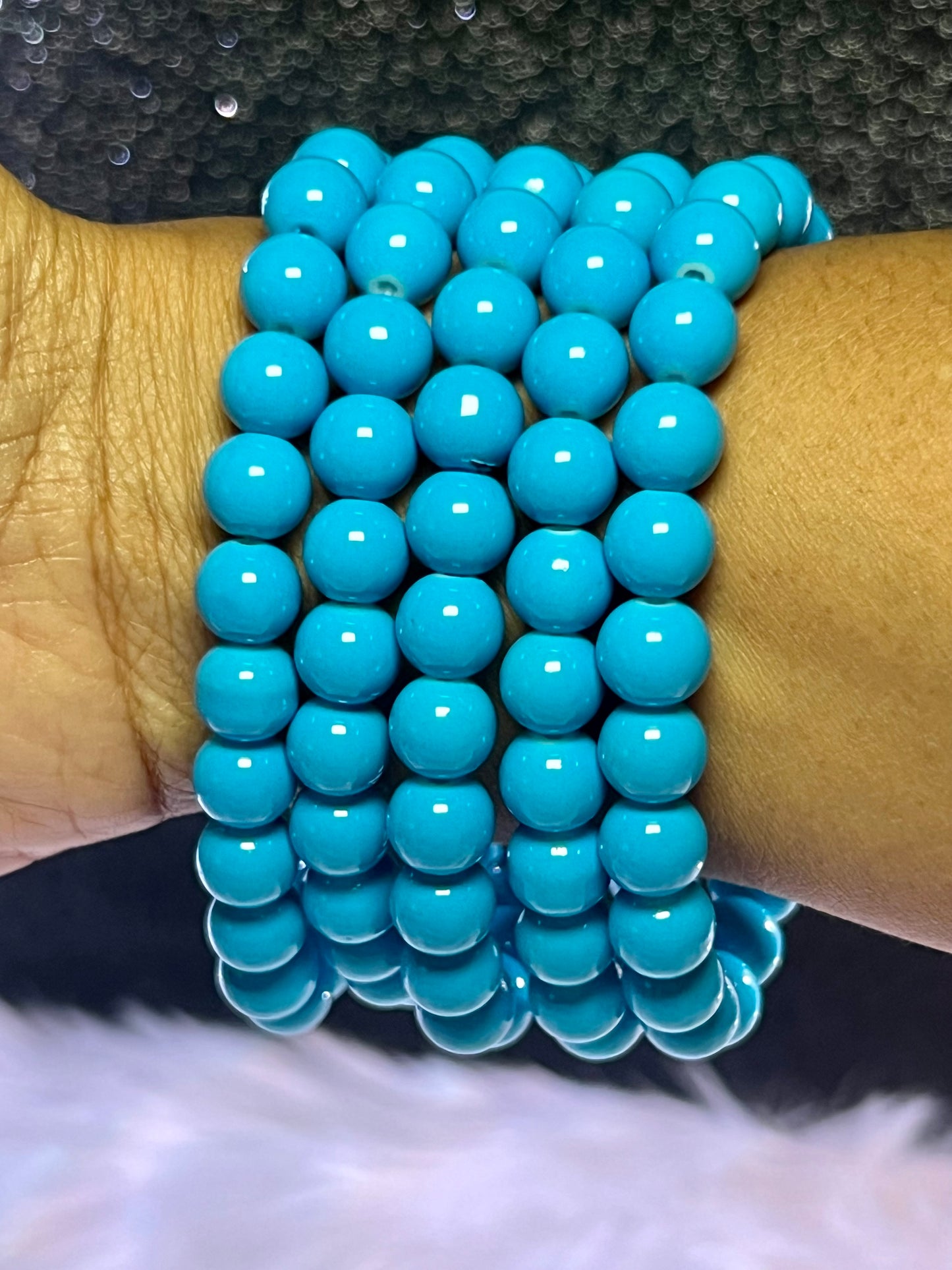 Pulsera de cuentas Pitufina (1 pieza)