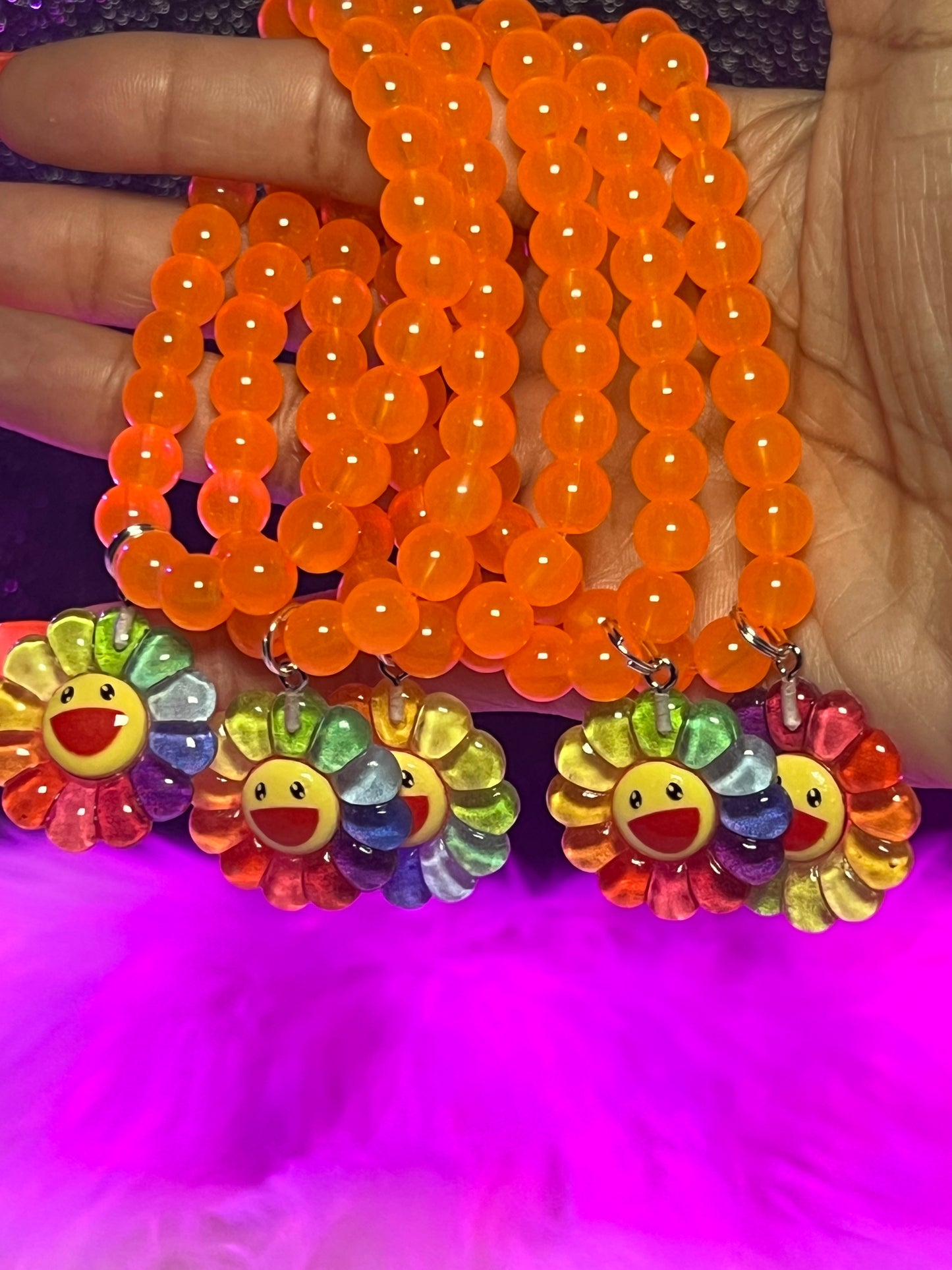 Pulsera con cuentas de sonrisa arcoíris (1 pieza)