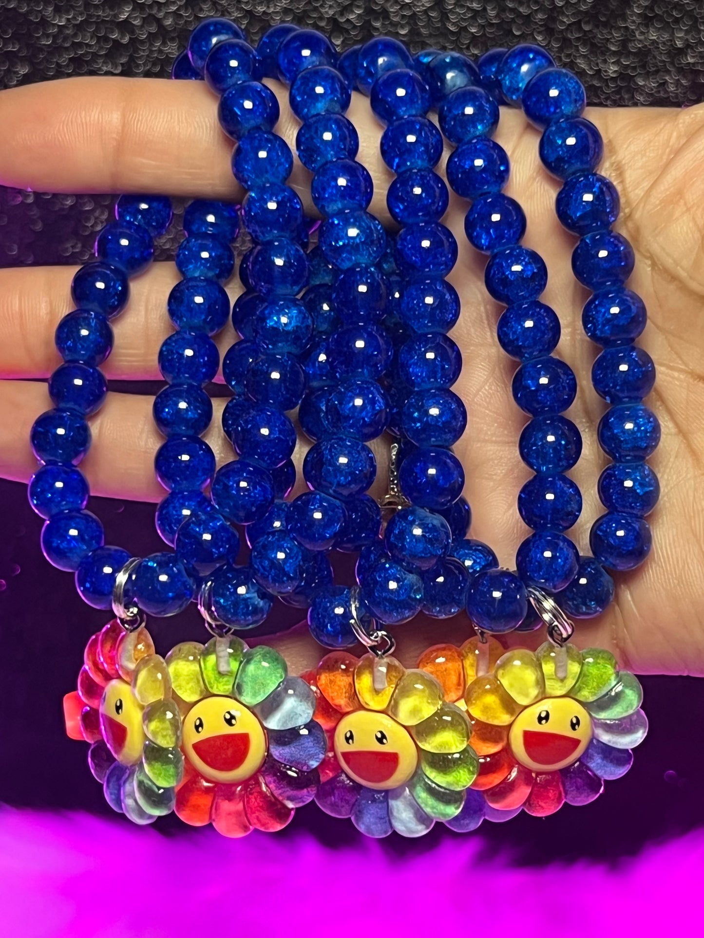 Pulsera con cuentas de sonrisa arcoíris (1 pieza)