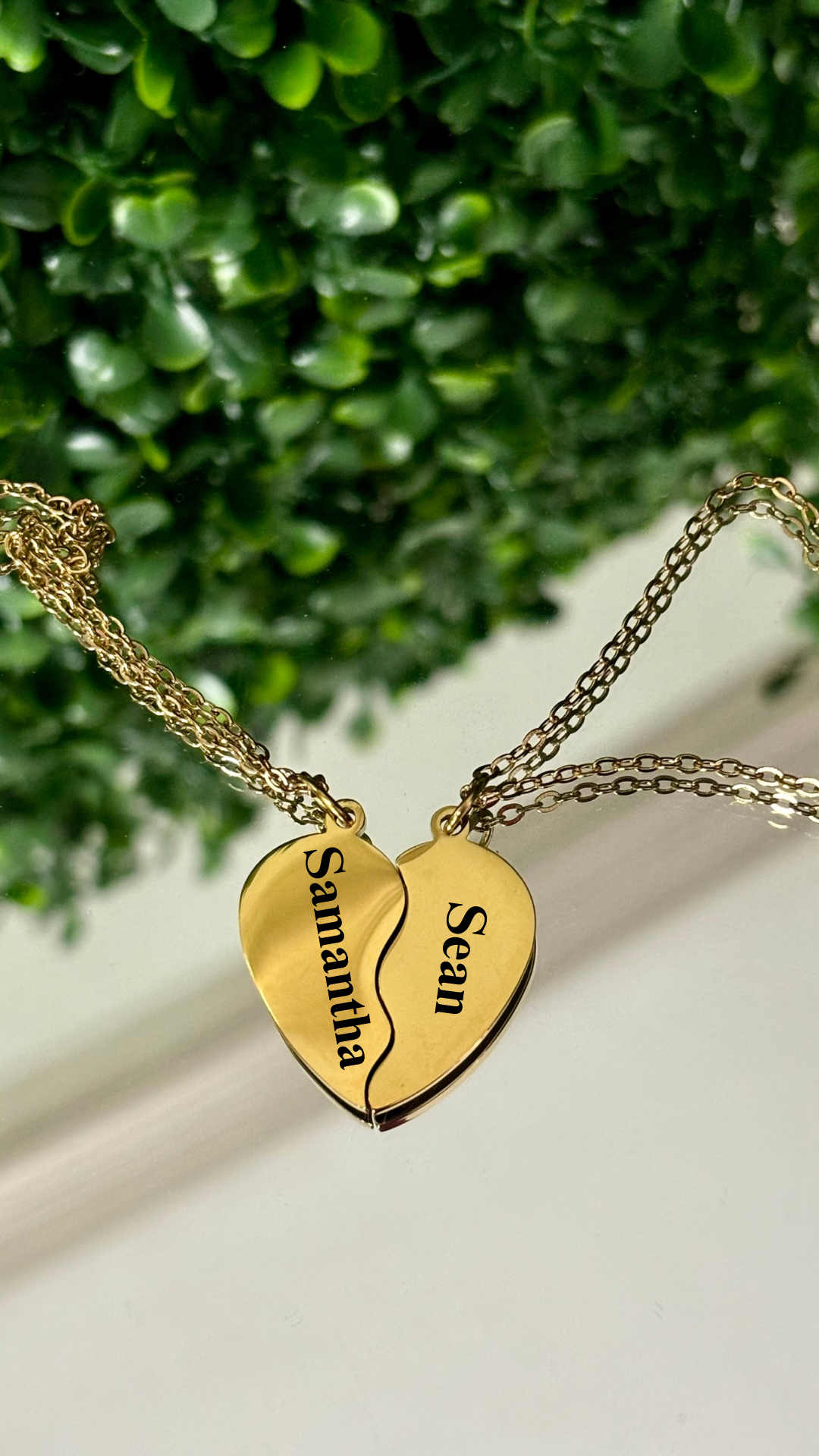 Engrave |Personalize Double Heart BFF/Couple Necklace