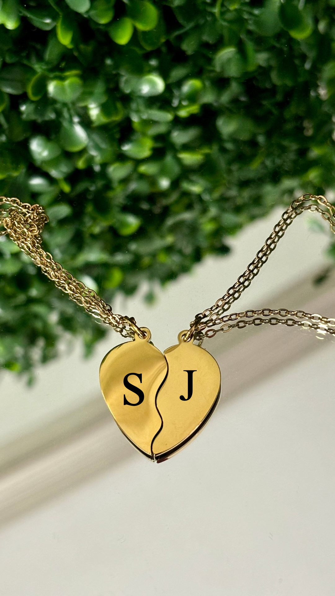 Engrave |Personalize Double Heart BFF/Couple Necklace